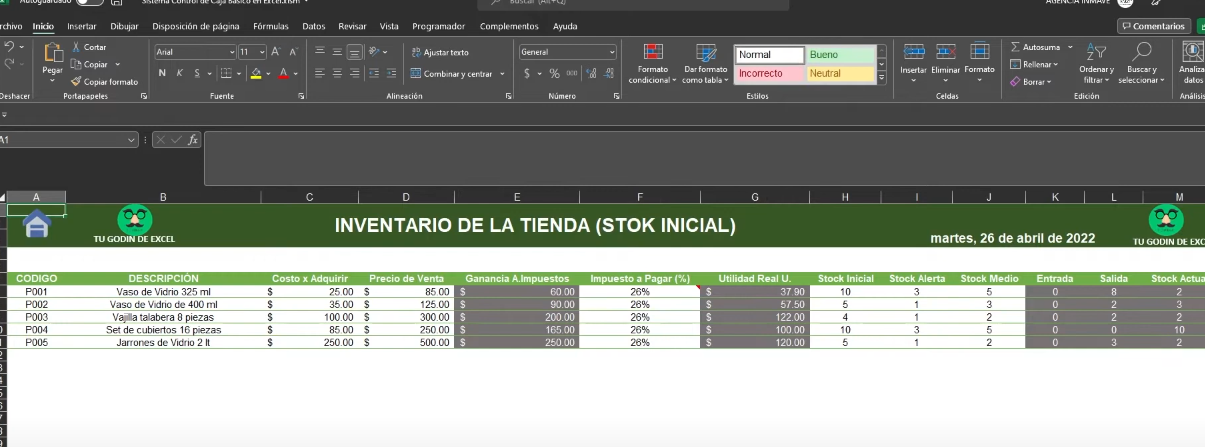 Sistema para Control de Caja en Excel (NUBE)