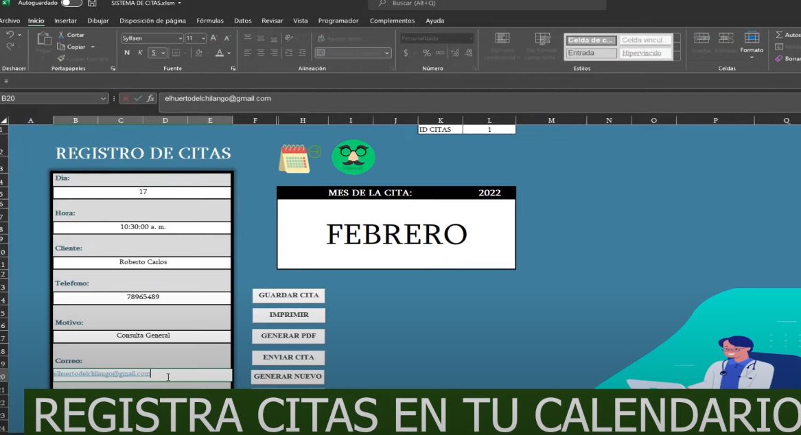 Sistema Básico Para Pequeños Consultorios en Excel