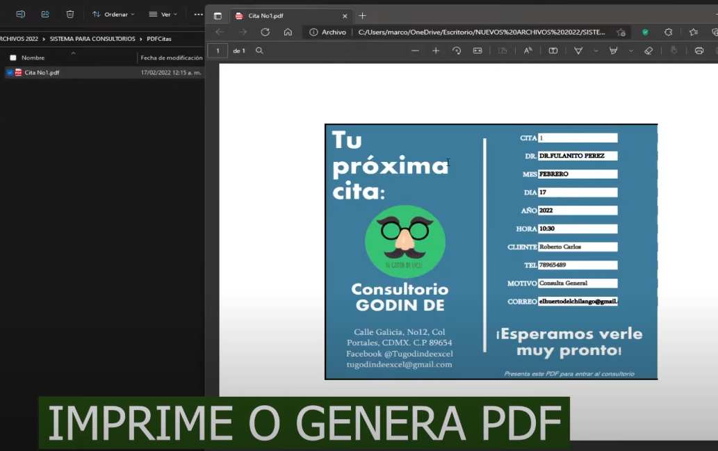 Sistema Básico Para Pequeños Consultorios en Excel