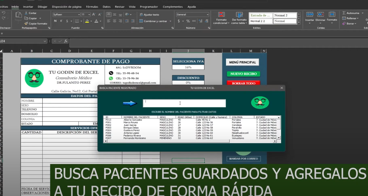 Sistema Básico Para Pequeños Consultorios en Excel