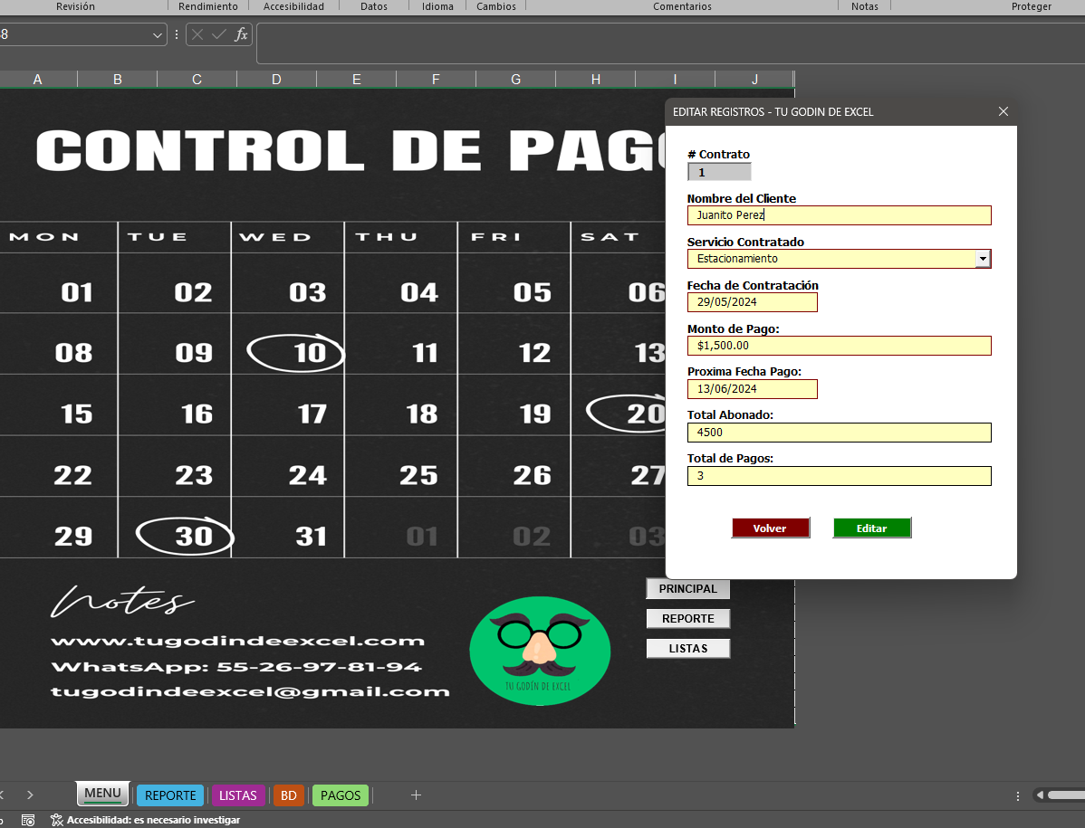 Plantilla para Control de Pagos 2024