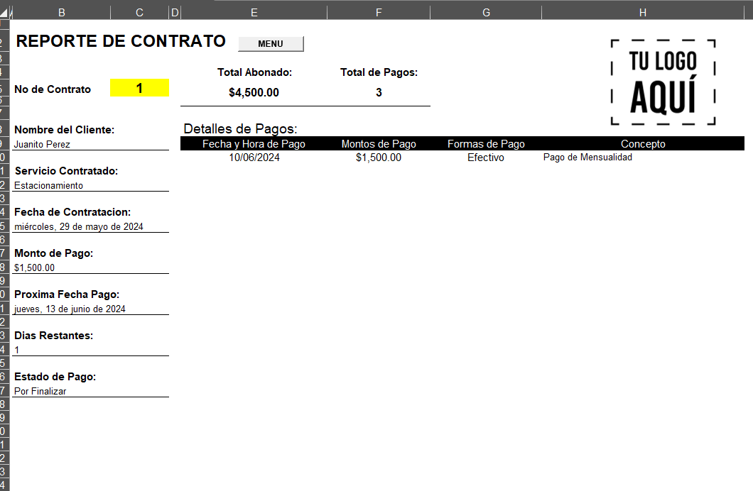 Plantilla para Control de Pagos 2024