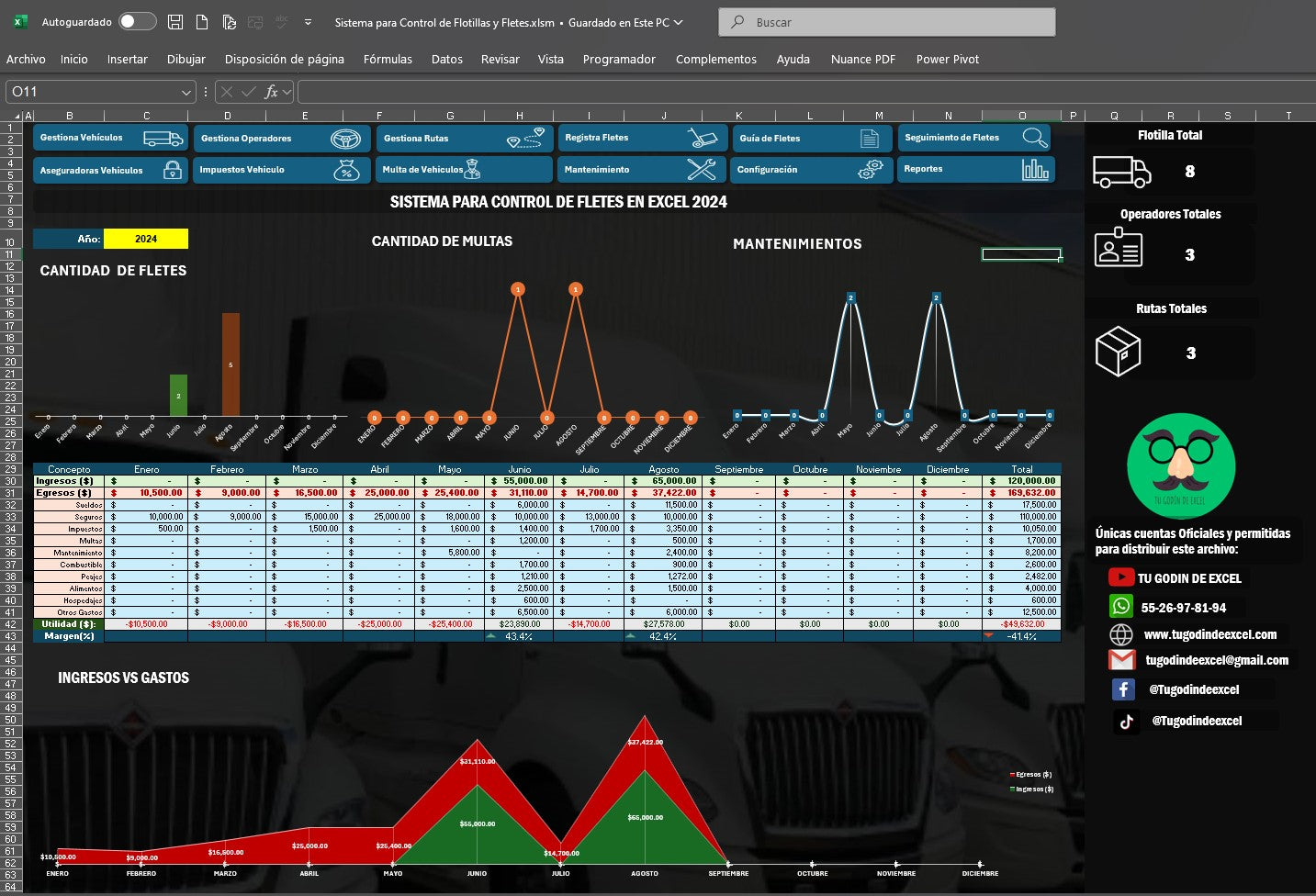 Control de Fletes y Flotillas en Excel con VBA 2024