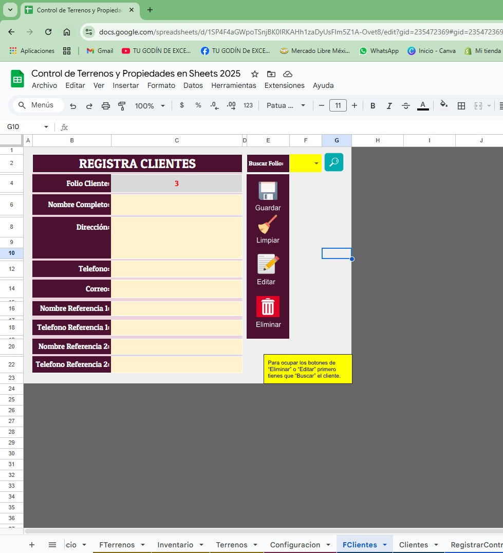 Sistema para Venta de Terrenos y Propiedades en Google Sheets 2025 (Multiusuarios)