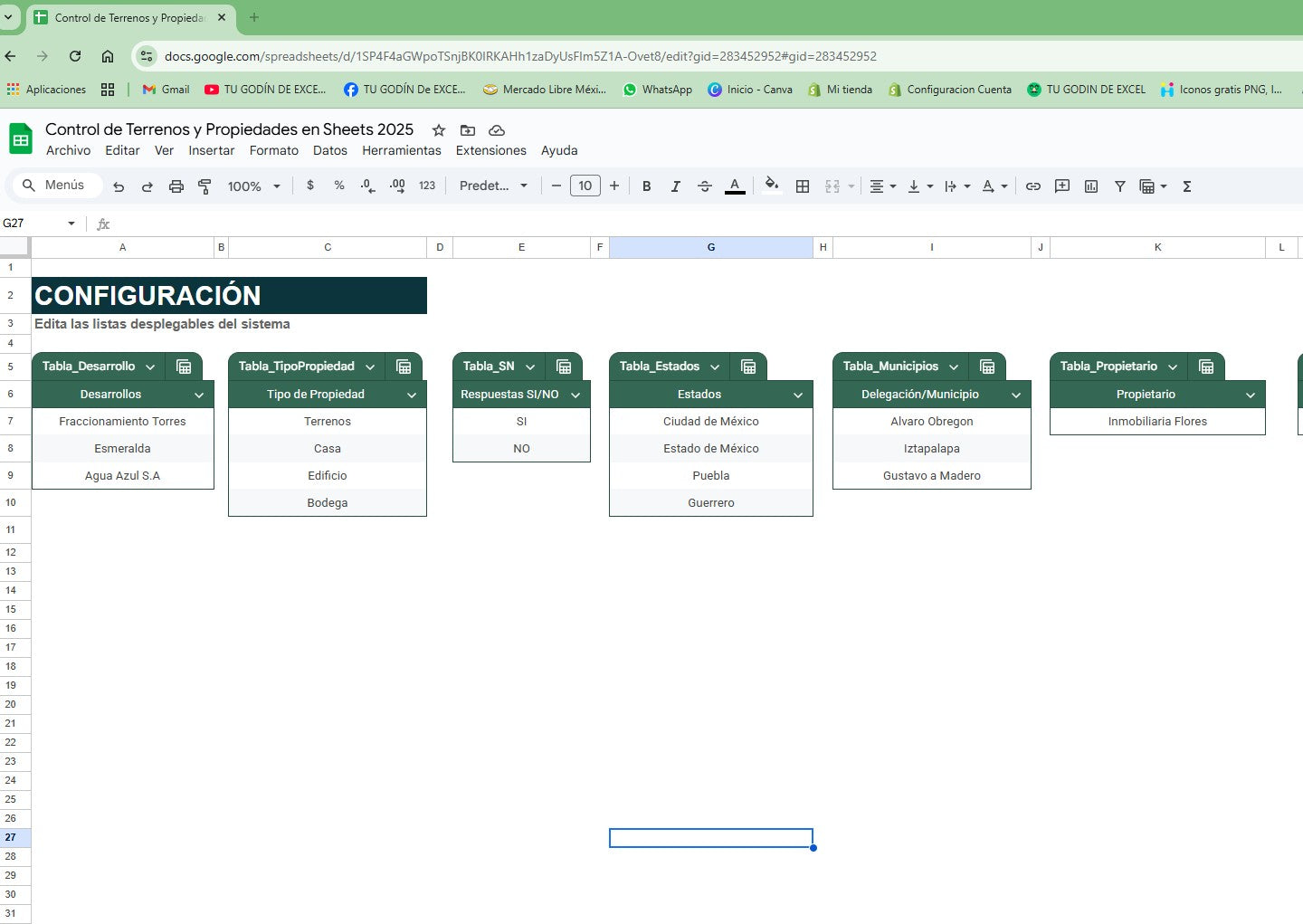 Sistema para Venta de Terrenos y Propiedades en Google Sheets 2025 (Multiusuarios)