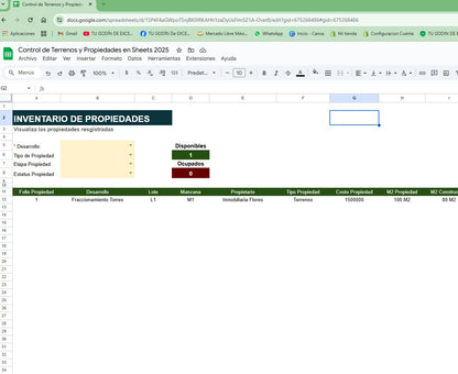 Sistema para Venta de Terrenos y Propiedades en Google Sheets 2025 (Multiusuarios)