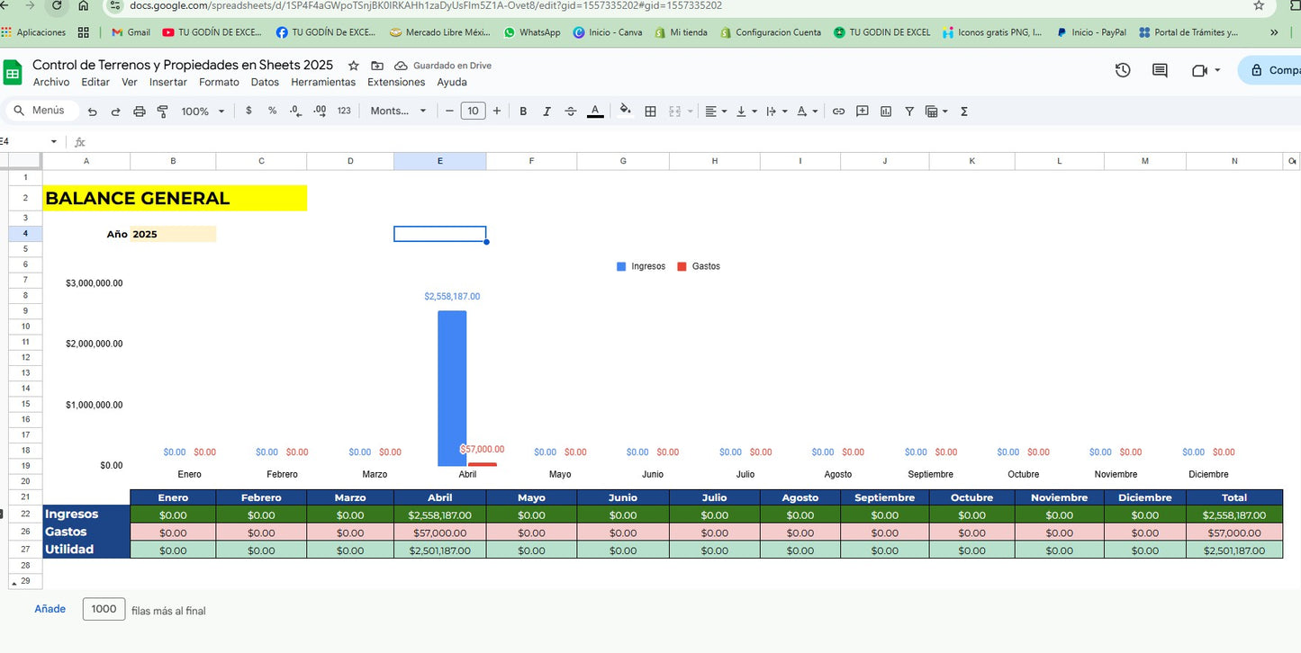 Sistema para Venta de Terrenos y Propiedades en Google Sheets 2025 (Multiusuarios)