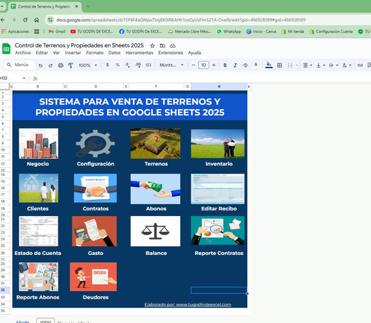 Sistema para Venta de Terrenos y Propiedades en Google Sheets 2025 (Multiusuarios)