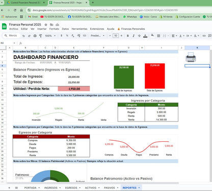 Finanzas Personales Pro 2025 Google Sheets "Multiusuarios"