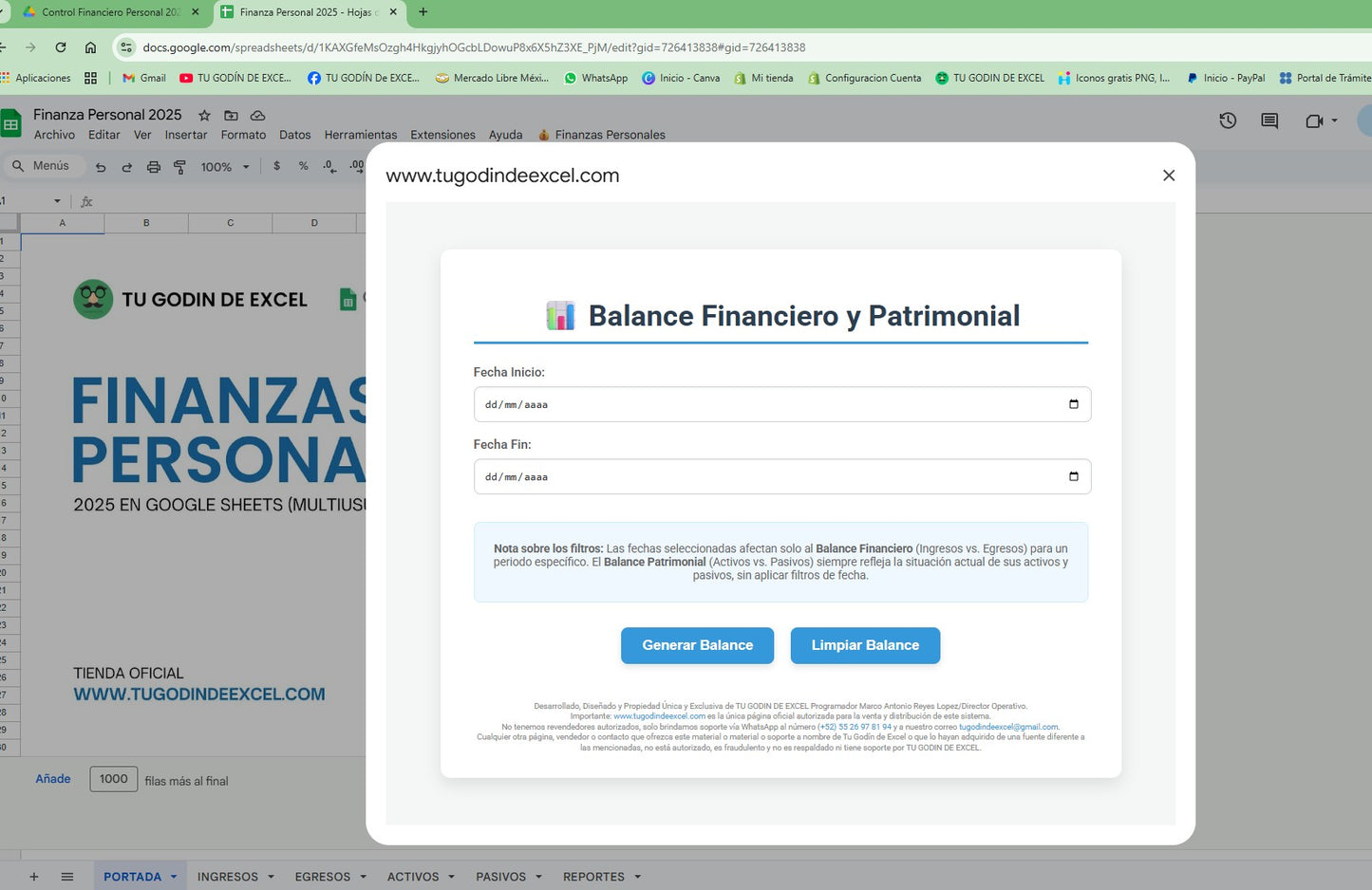 Finanzas Personales Pro 2025 Google Sheets "Multiusuarios"