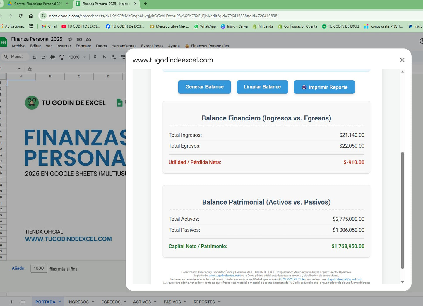 Finanzas Personales Pro 2025 Google Sheets "Multiusuarios"