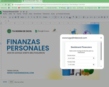 Finanzas Personales Pro 2025 Google Sheets "Multiusuarios"