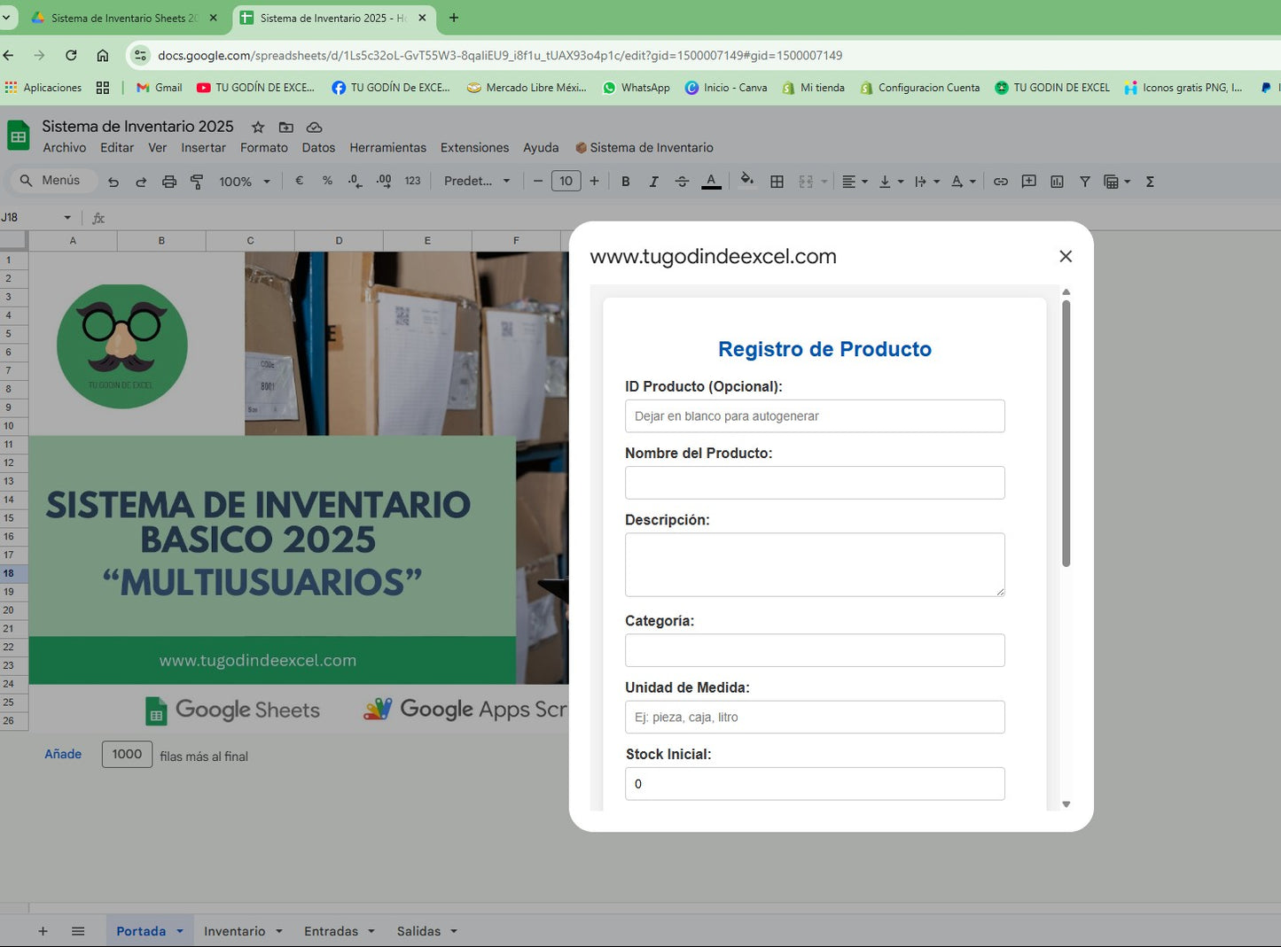 Sistema de Inventario Básico en Google Sheets 2025 "MultiUsuarios"