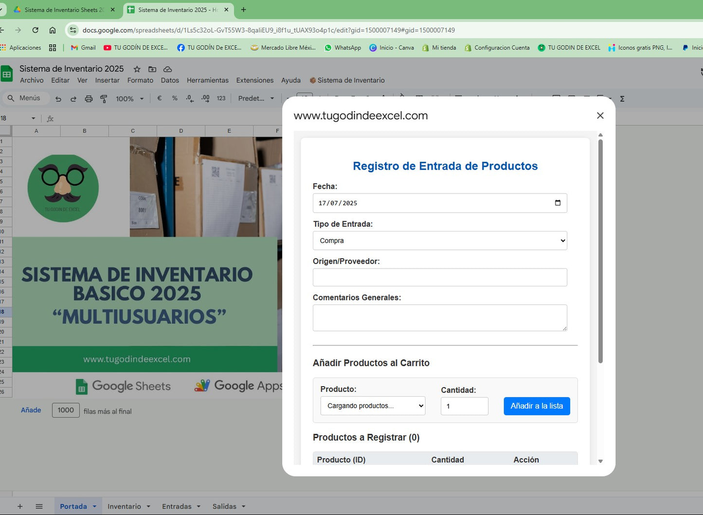 Sistema de Inventario Básico en Google Sheets 2025 "MultiUsuarios"