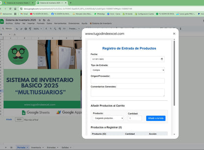 Sistema de Inventario Básico en Google Sheets 2025 "MultiUsuarios"
