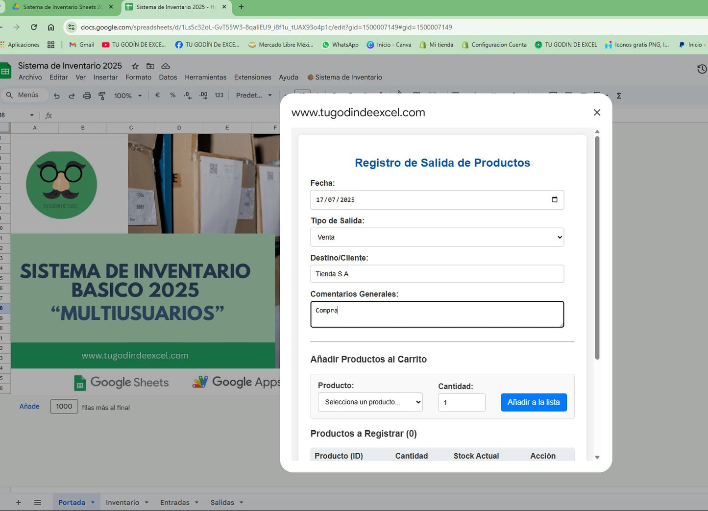 Sistema de Inventario Básico en Google Sheets 2025 "MultiUsuarios"