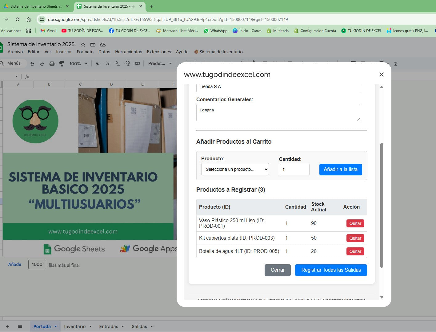 Sistema de Inventario Básico en Google Sheets 2025 "MultiUsuarios"