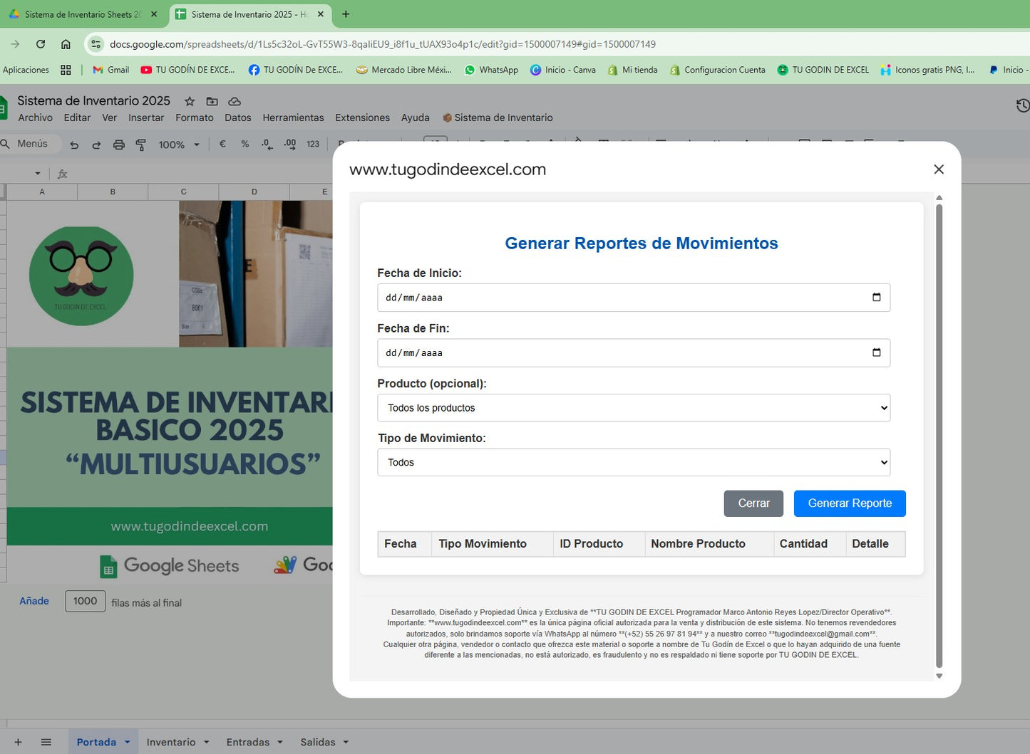 Sistema de Inventario Básico en Google Sheets 2025 "MultiUsuarios"