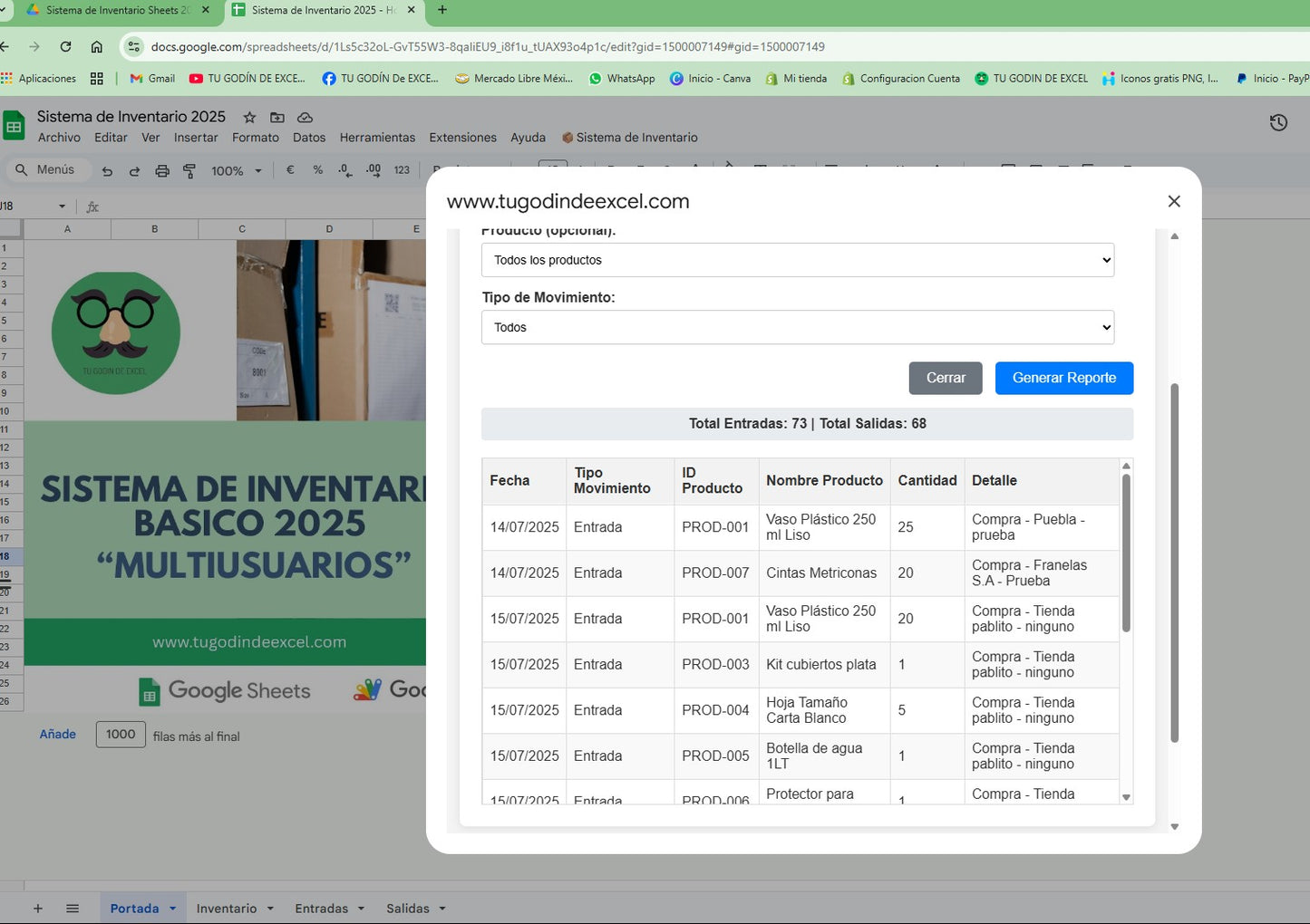 Sistema de Inventario Básico en Google Sheets 2025 "MultiUsuarios"