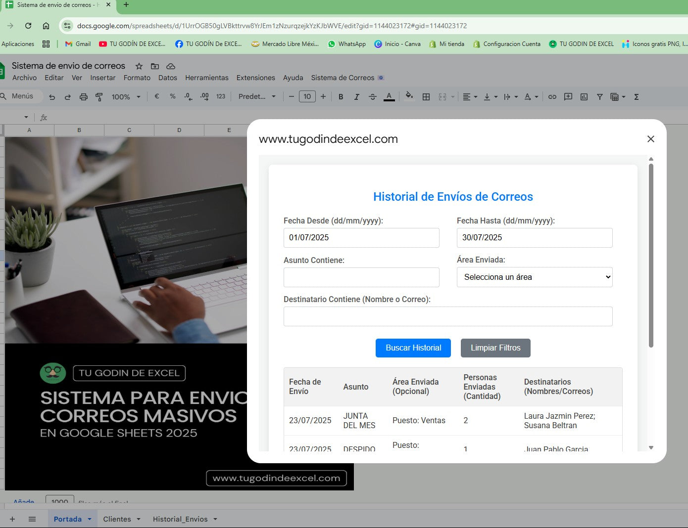 Sistema para Envio de Correos Masivos 2025 en Google Sheets MultiUsuarios