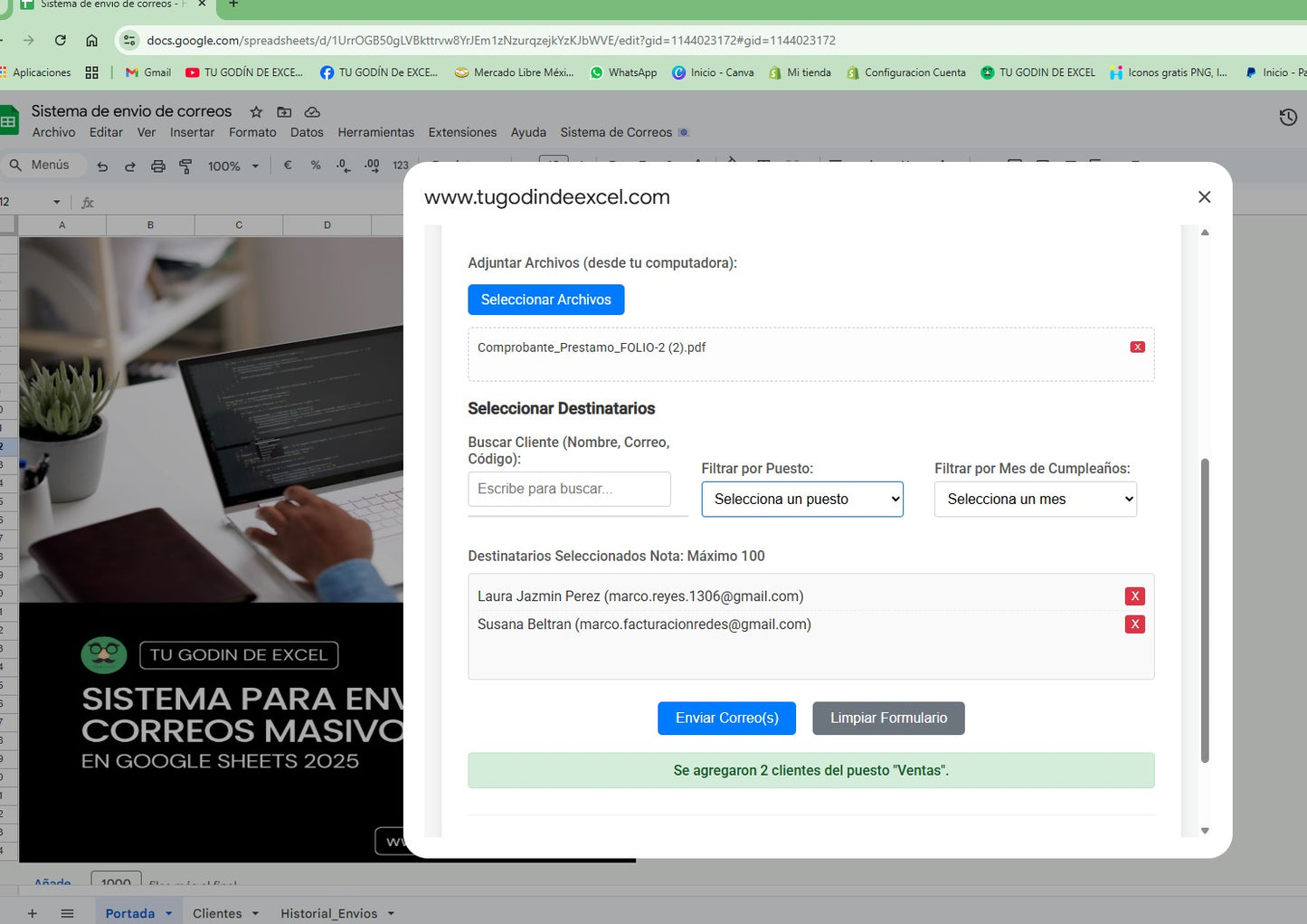 Sistema para Envio de Correos Masivos 2025 en Google Sheets MultiUsuarios
