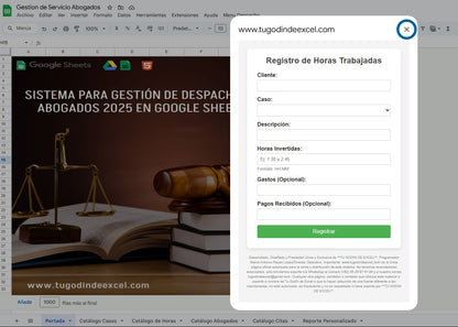 Sistema para Gestión de Despacho de Abogados 2025 en Google Sheets Multiusuarios