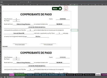 Sistema para Control de Préstamo, Crédito y Cobranza 2025 en Excel