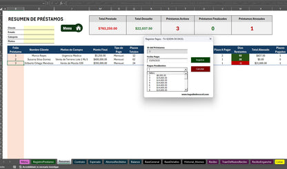 Sistema para Control de Préstamo, Crédito y Cobranza 2025 en Excel