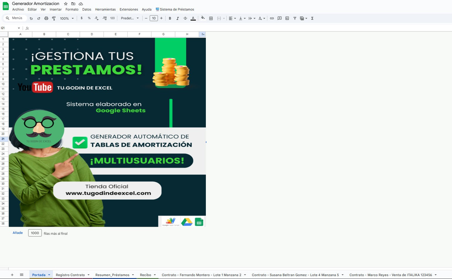 Sistema Generador de Tablas de Amotización 2025 en Google Sheets