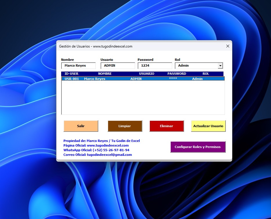 Sistema para Renta de Mesas y Sillas para Eventos 2026 en Excel