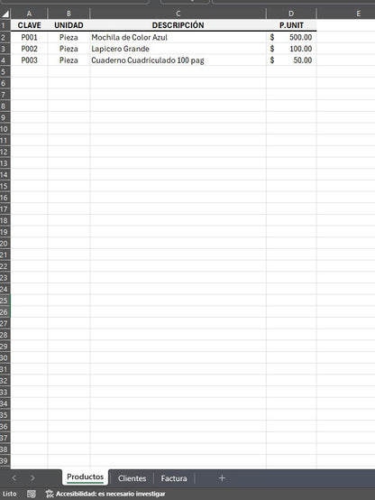 Formato de Factura Básica en Excel 2026