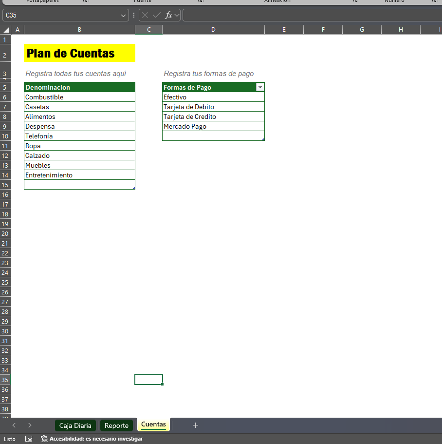 Formato Básico para Control de Gastos