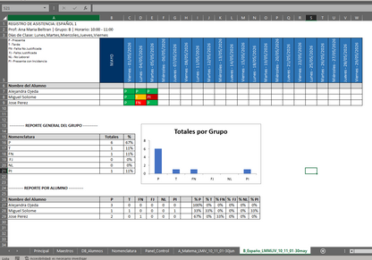 Generador de Listas de Asistencias para Escuela en Excel 2026 Windows/MAC