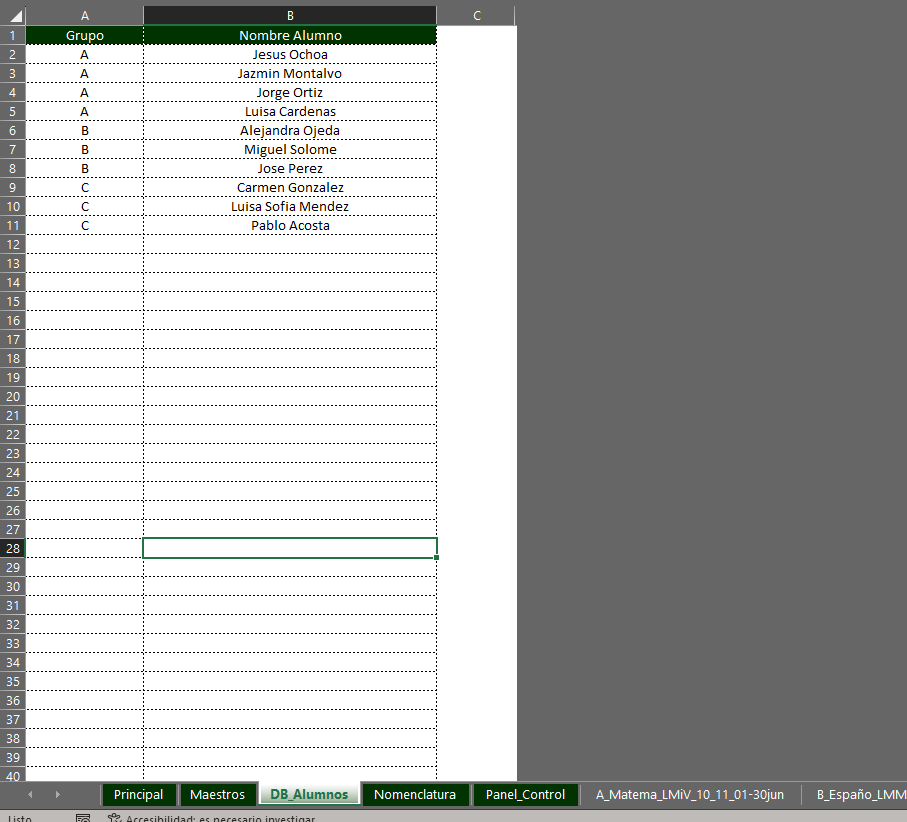 Generador de Listas de Asistencias para Escuela en Excel 2026 Windows/MAC