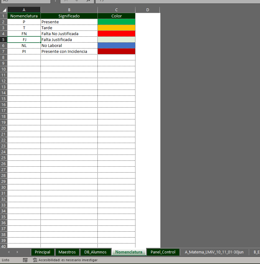 Generador de Listas de Asistencias para Escuela en Excel 2026 Windows/MAC