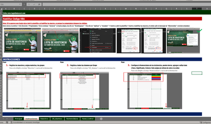 Generador de Listas de Asistencias para Escuela en Excel 2026 Windows/MAC