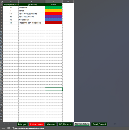 Generador de Listas de Asistencias para Clases Privadas en Excel 2026 Windows/MAC