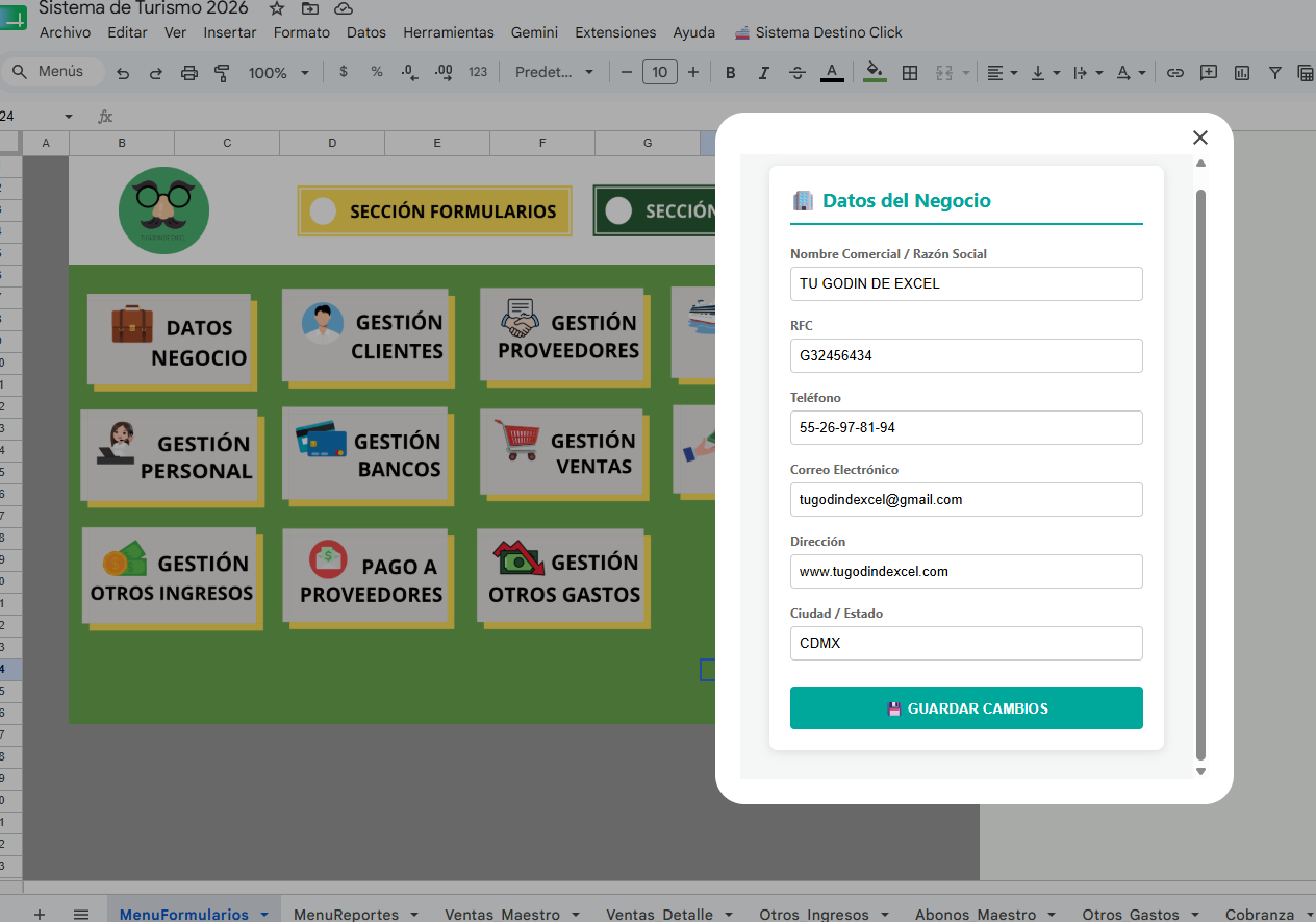 Sistema para Agencia Turistica en Google Sheets 2026 ¡Multiusuarios!