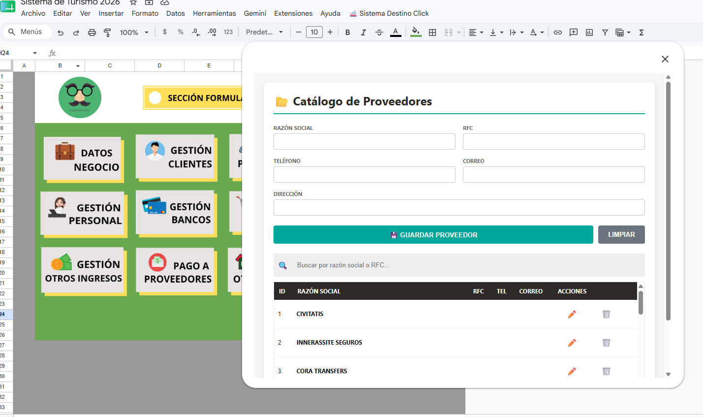 Sistema para Agencia Turistica en Google Sheets 2026 ¡Multiusuarios!