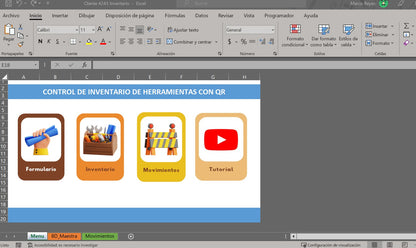Sistema de Inventario con Generador de QR en Excel 2026 (Entradas y Salidas automáticas)
