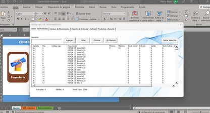Sistema de Inventario con Generador de QR en Excel 2026 (Entradas y Salidas automáticas)