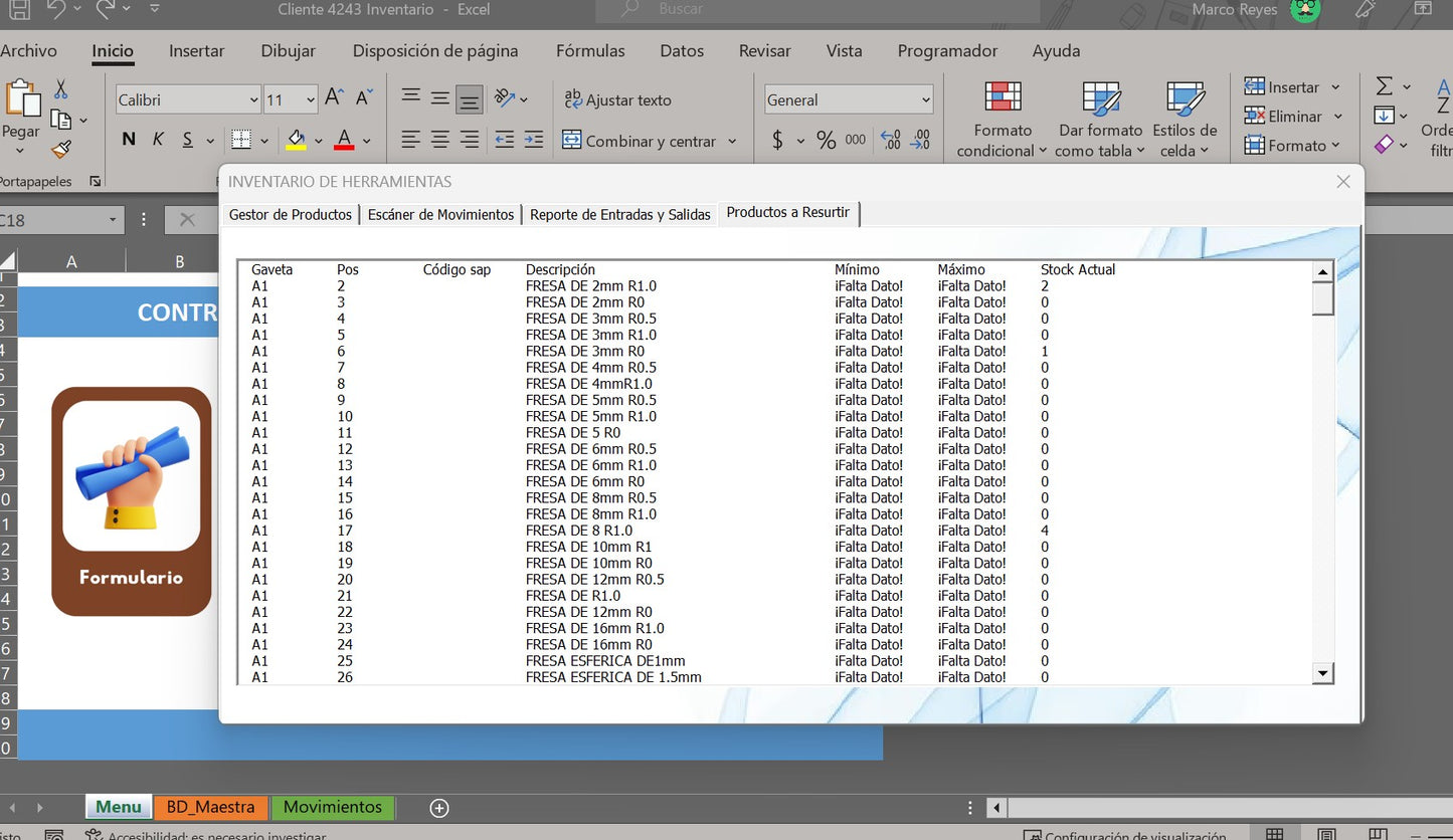 Sistema de Inventario con Generador de QR en Excel 2026 (Entradas y Salidas automáticas)