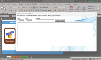 Sistema de Inventario con Generador de QR en Excel 2026 (Entradas y Salidas automáticas)