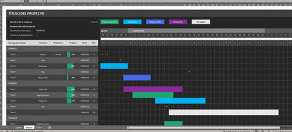Formato de Diagrama de Gantt Básico en Excel