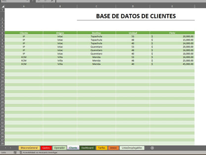 Plantilla para Control y Seguimiento de Fletes en Excel 2023