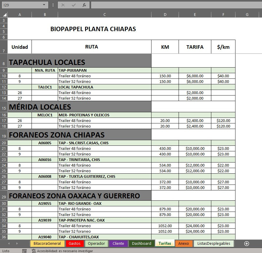 Plantilla para Control y Seguimiento de Fletes en Excel 2023