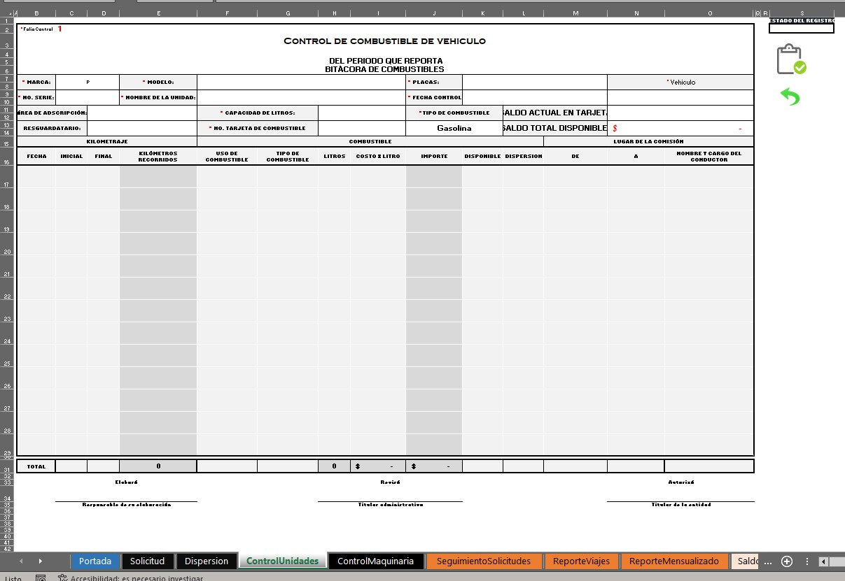 Plantilla para Control de Combustible para Maquinas en Excel