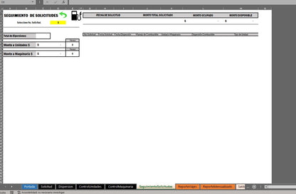 Plantilla para Control de Combustible para Maquinas en Excel