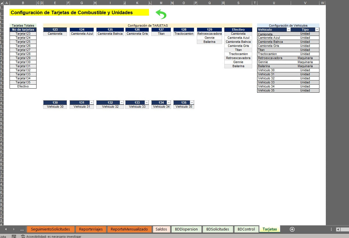 Plantilla para Control de Combustible para Maquinas en Excel