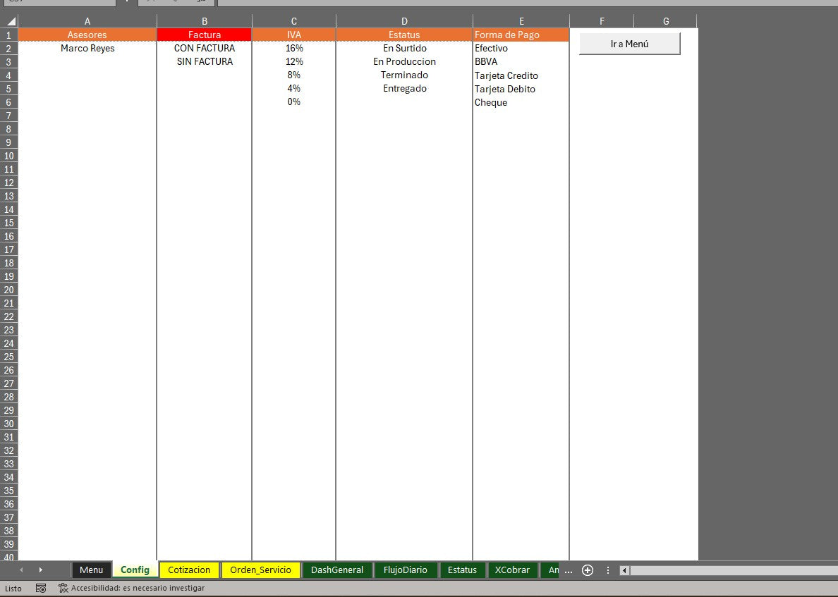 Sistema de Cotización para Empresa de Bordados en Excel